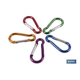 MOSQUETÓN ALUMINIO COLORES (5 X 50) VENTA UNITARIA