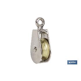 POLEA SIMPLE FIJA NIQUELADA (Ø20MM) VENTA UNITARIA