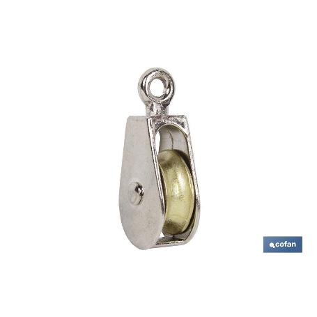 POLEA SIMPLE FIJA NIQUELADA (Ø25MM) VENTA UNITARIA