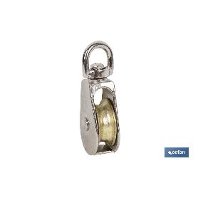 POLEA SIMPLE GIRATORIA NIQUELADA (Ø20MM) VENTA UNITARIA