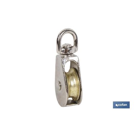 POLEA SIMPLE GIRATORIA NIQUELADA (Ø20MM) VENTA UNITARIA