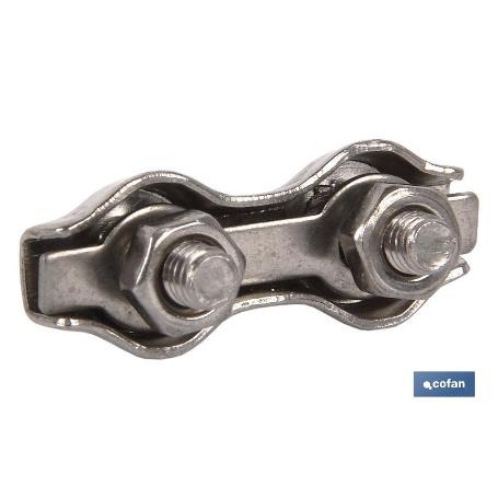 SUJETACABLES PLANOS DOBLES INOX. M-8 VENTA UNITARIA