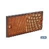 CATADIÓPTRICO RECTANGULAR ÁMBAR 106 X 50 MM CON AGUJERO SIN TORNILLO CON ADHESIVO
