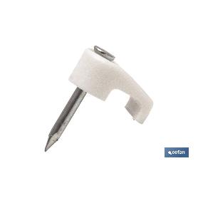 GRAPA PLÁSTICO CABLE PLANO 7,3X4,1MM VENTA UNITARIA