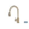 GRIFO DE COCINA DORADO DE ACERO CEPILLADO CON MANGUERA EXTENSIBLE Y 3 FUNCIONES 400 X 220 X 54 MM