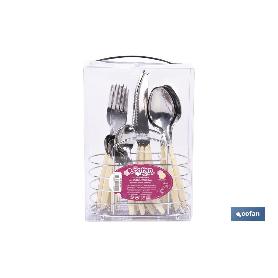 Set de cubiertos 24 piezas acero inoxidable color amarillo SET DE CUBIERTOS 24 PIEZAS ACERO INOXIDABLE COLOR AMARILLO