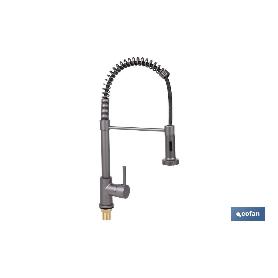 Grifo de cocina monomando con rociador gris antracita GRIFO DE COCINA MONOMANDO CON ROCIADOR GRIS ANTRACITA