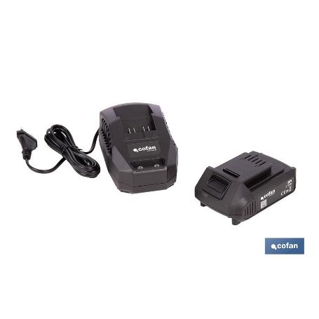 PACK CARGADOR 20 V 2.4 A Y BATERÍA LI-ION 20 V 2.0AH