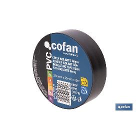 CINTA AISLANTE 180 MICRAS NEGRA 25 MM X 25 M   CAJA 8 UNID.