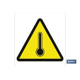 SEÑAL ADHESIVA 105X105 MM. PELIGRO ALTA TEMPERATURA