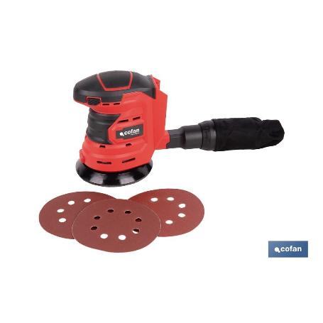 LIJADORA ORBITAL A BATERÍA LI-ION 20 V 125 MM 10000 RPM SIN CARGADOR NI BATERÍA