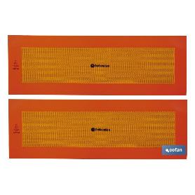 PACK DE 2 UDS. PLACA ADHESIVA V-6 PARA VEHÍCULO LARGO 565 X 195 MM