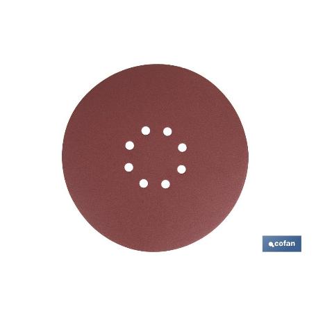 HOJA DE LIJADO LIJADORA PARED Y TECHO 8 AGUJEROS Ø225 MM G 120   CAJA 5 UNID.