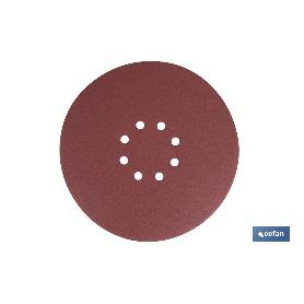 HOJA DE LIJADO LIJADORA PARED Y TECHO 8 AGUJEROS Ø225 MM G 180   CAJA 5 UNID.