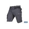 BERMUDAS DE TRABAJO FRIGG ELASTANO 215 G/M2 GRIS OSCURO CON DETALLES NEGROS TALLA 44