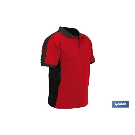 POLO HELA ELASTANO 210 G/M2 ROJO OSCURO-NEGRO TALLA S
