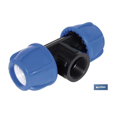 TE 90° ROSCA HEMBRA PP PN16 50 X 1 1/2 X 50  VENTA UNITARIA