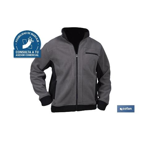 CHAQUETA POLAR MODELO WALKER 370 G/M GRIS-NEGRO TALLA XL