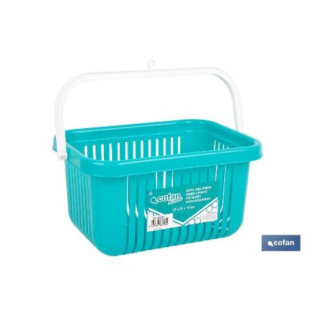 CESTA PARA PINZAS AZUL TURQUESA 27 X 21 X 14 CM