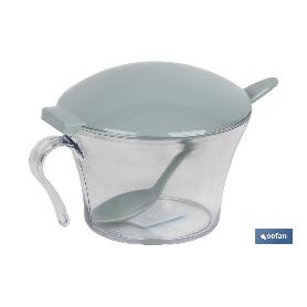 AZUCARERO 120ML MODELO ALBAHACA COLOR VERDE AGUA 15X11.5X9CM   CAJA 6 UNID.