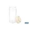 BOTE DE VIDRIO BOROSILICATO CON TAPA BEIGE GAMA LAUREL 1300 ML