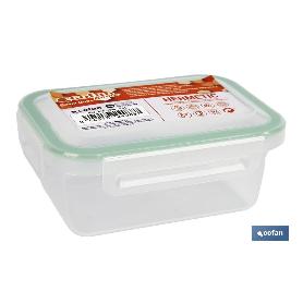 FIAMBRERA VERDE RECTANGULAR CON JUNTA BI-MATERIA MODELO YUBA 0,5 L