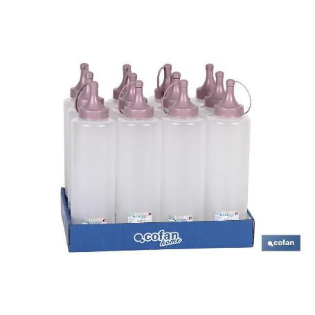 BOTELLA ACEITERA MODELO ALBAHACA 500 ML ROSA PALO 6X23CM   CAJA 12 UNID.