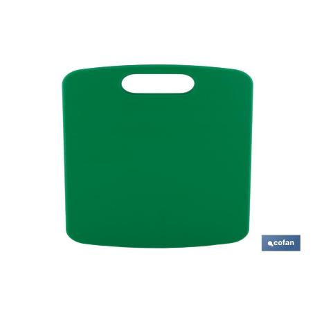 TABLA CORTE CON ASA VERDE 34X24X1.5CM MODELO CHIPS